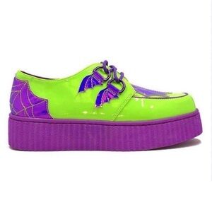 Strange Cvlt Krypt Web Creeper Keeper Platform Sneaker Purple Green Batwing Sz 7